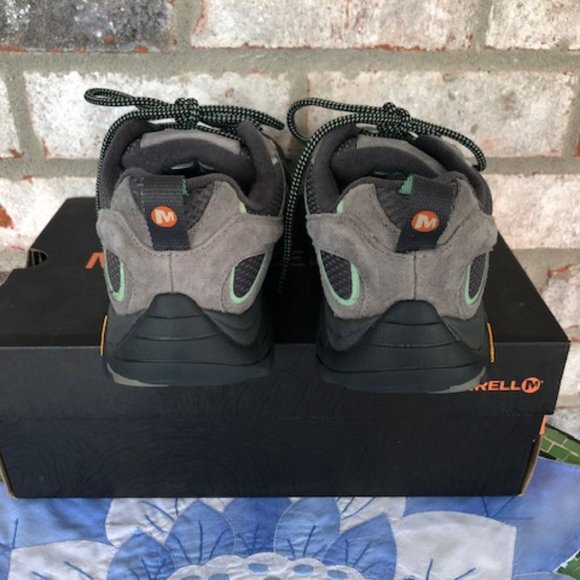 MERRELL MOAB 2 WATERPROOF HIKING SHOE DRIZZLE/MINT 7.5 W - Picture 4 of 14